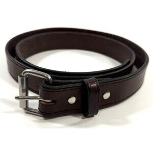 Hanks Belts Gunner Stitched Full Grain Leather Belt Made In USA Size 54 Brown